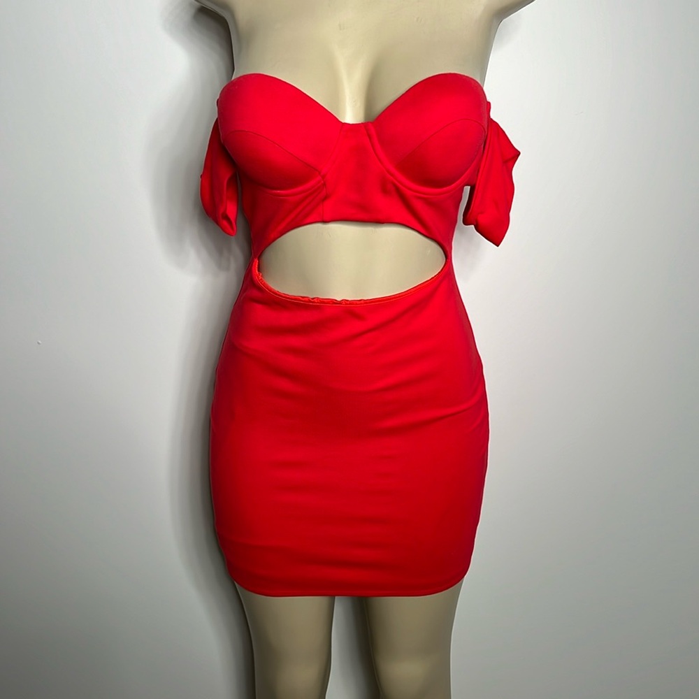 H:ours medium orange mini dress